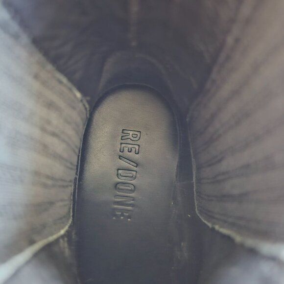 ONE BOOT, RIGHT FOOT, Re/Done Short Cavalry Boot Black Leather, Italy, Size 37 - Picture 9 of 11